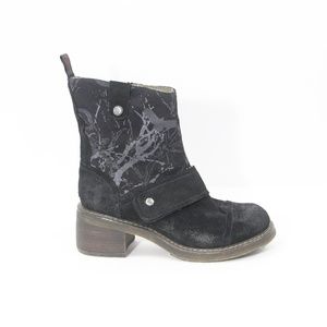 Women Chunky Combat Boots 6.5 Moto Booties London Underground Y2K style black